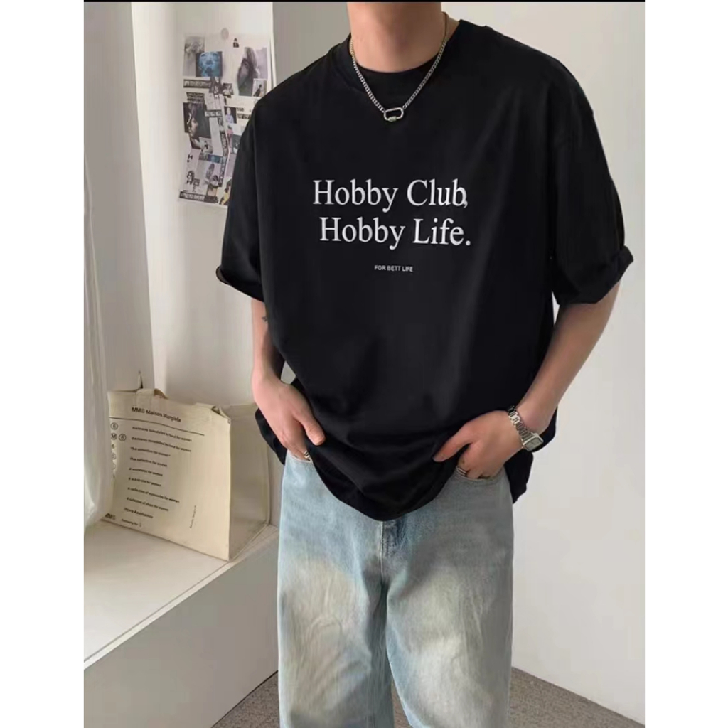 teetwoone เสื้อยืด oversize สไตล์เกาหลี อักษรHobby คอกลมแขนสั้น ผ้าเกรดพรีเมียม ผ้าคอตตอนใส่สบาย