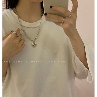 Uyoungit สร้อยคอ สร้อยจี้รูปหัวใจ สวมใส่ง่าย แข็งแรงทนทาน สไตล์มินิมอล Q-121