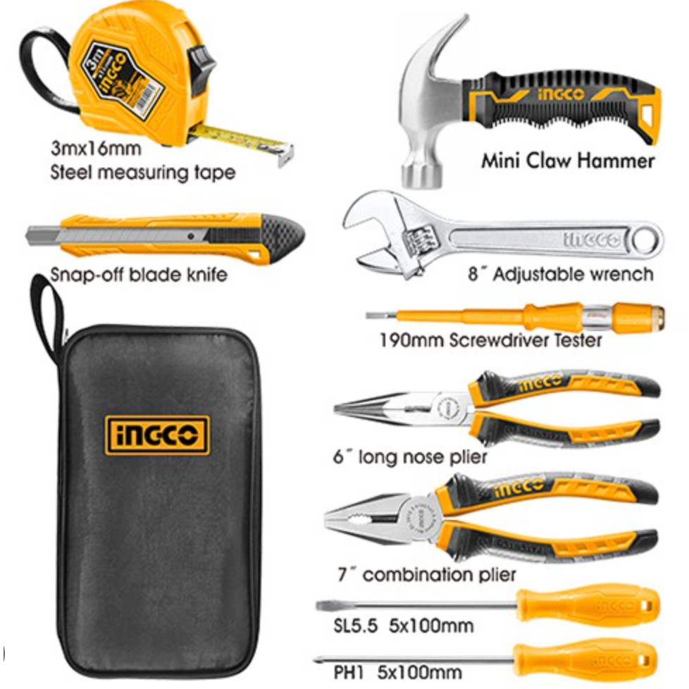 ชุดเครื่องมือช่าง INGCO 9 ชิ้น HKTH10809