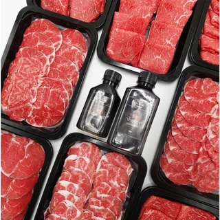 S028 ชุดชาบูสะโพกและเนื้อน่อง เต็มๆ 8 ถาด ถาดละ 200 กรัม (แถมฟรีน้ำซุปและน้ำจิ้ม) ประหยัดคุ้มค่า