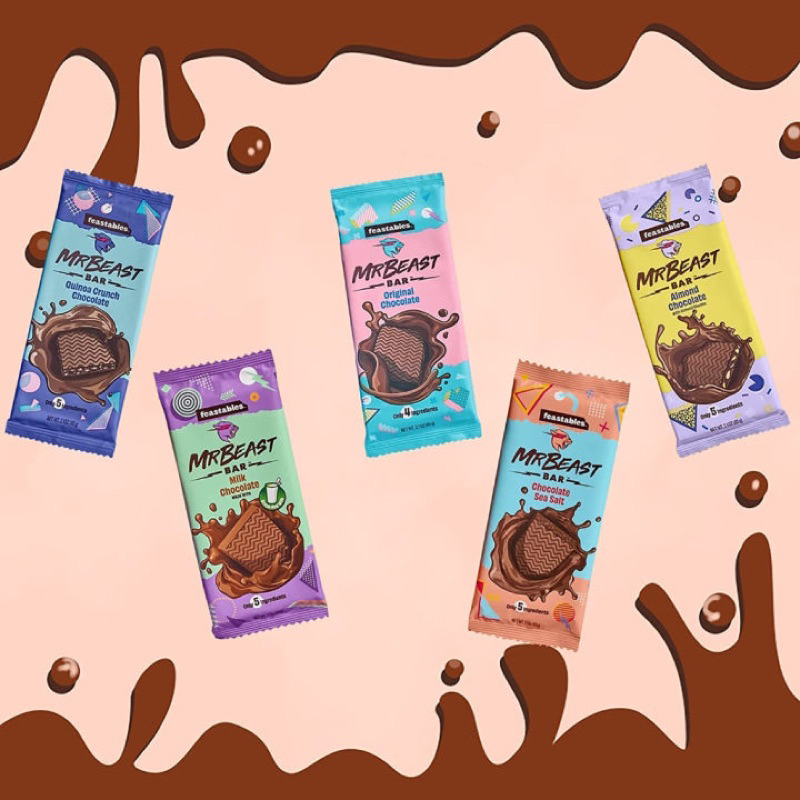 พร้อมส่งในไทย Chocolate Feastables Mr. Beast60g.ราคาต่อชิ้น