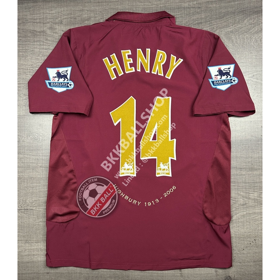 Classic - เสื้อฟุตบอล ย้อนยุค Arsenal Home อาเซน่อล เหย้า 2005/06 พร้อมเบอร์ชื่อ 14 HENRY
