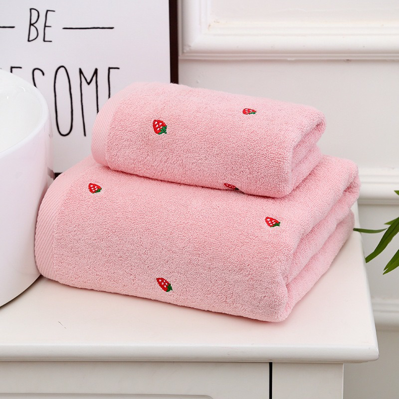 ผ้าขนหนูสไตล์เกาหลี ลาย Avocado Cotton100% เกรด Premium ผ้าเช็ดตัว ผ้าเช็ดผม