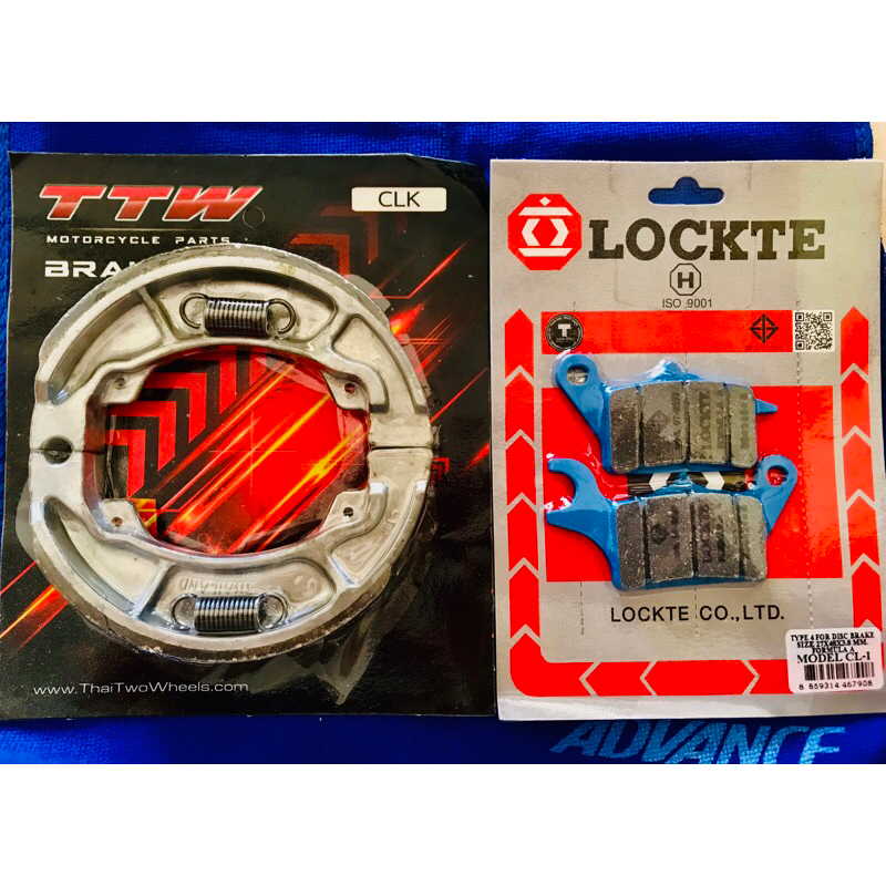 ผ้าเบรค หน้า + หลัง CLICK 110i / CLICK 125 / CLICK 150i / SCOOPY-i (ไม่ABS) / SPACY-i / icon / ZOOMER-X (ไม่ABS) /
