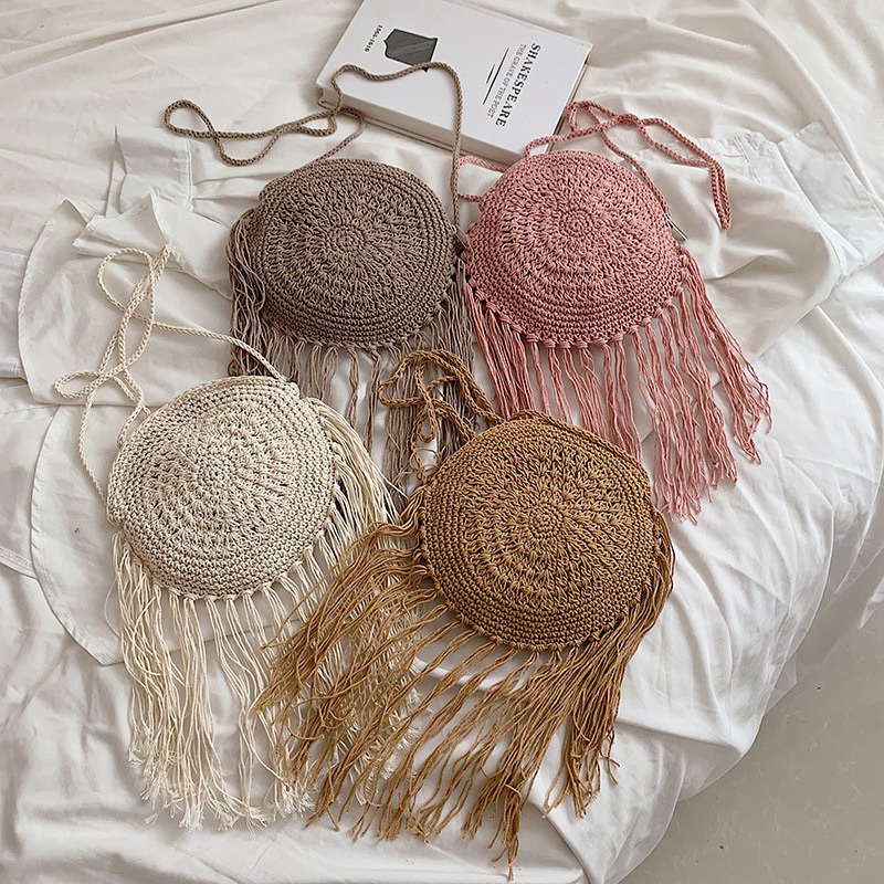 Mookrinstyle กระเป๋าสะพาย สายยาว แบบถัก ใส่ไปเที่ยว ไปทะเล Bag summer