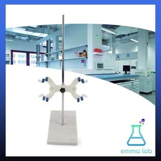 ที่จับบิวเรต พร้อมขาตั้ง Double Burette Clamp Stand อุปกรณ์วิทยาศาสตร์ ขาตั้งพร้อมแท่งเหล็กและฐานหินอ่อน