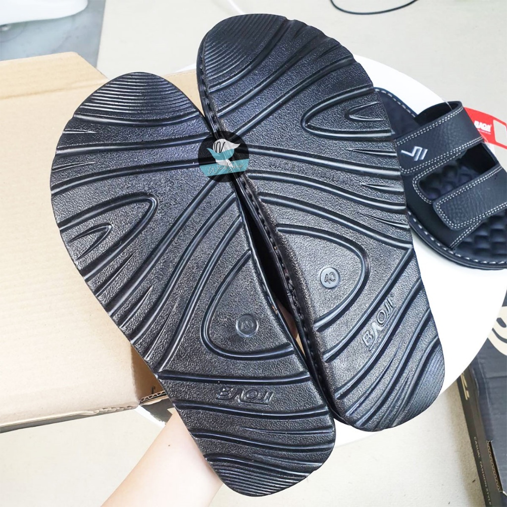 รองเท้าผู้ชาย Baoji PM103 รองเท้าแตะ แบบสวม เย็บขอบ เบอร์ 40-44