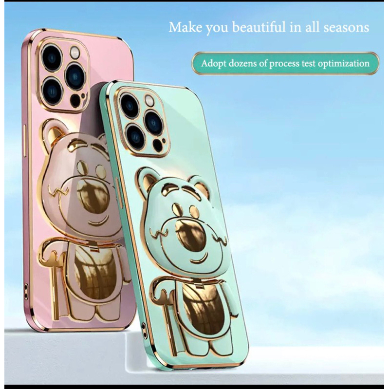 เคส หมีล็อตโซ่ กระจก ขาตั้ง สำหรับรุ่น INFINIX HOT 20I HOT 30I HOT 12I SMART 7  SMART 5 เคสโทรศัพท์ ฝาหลัง กันกระแทก - รูปที่ 7