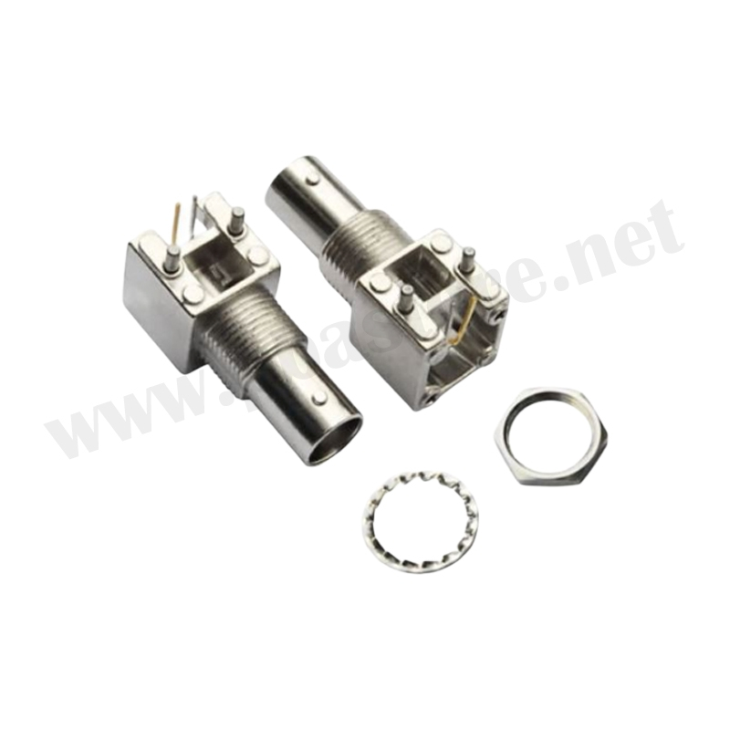 อะไหล่หัว BNC แบบขาเหล็กงอ90องศา ใช้กับบอร์ด PCB ปลั๊กQ9-KWE