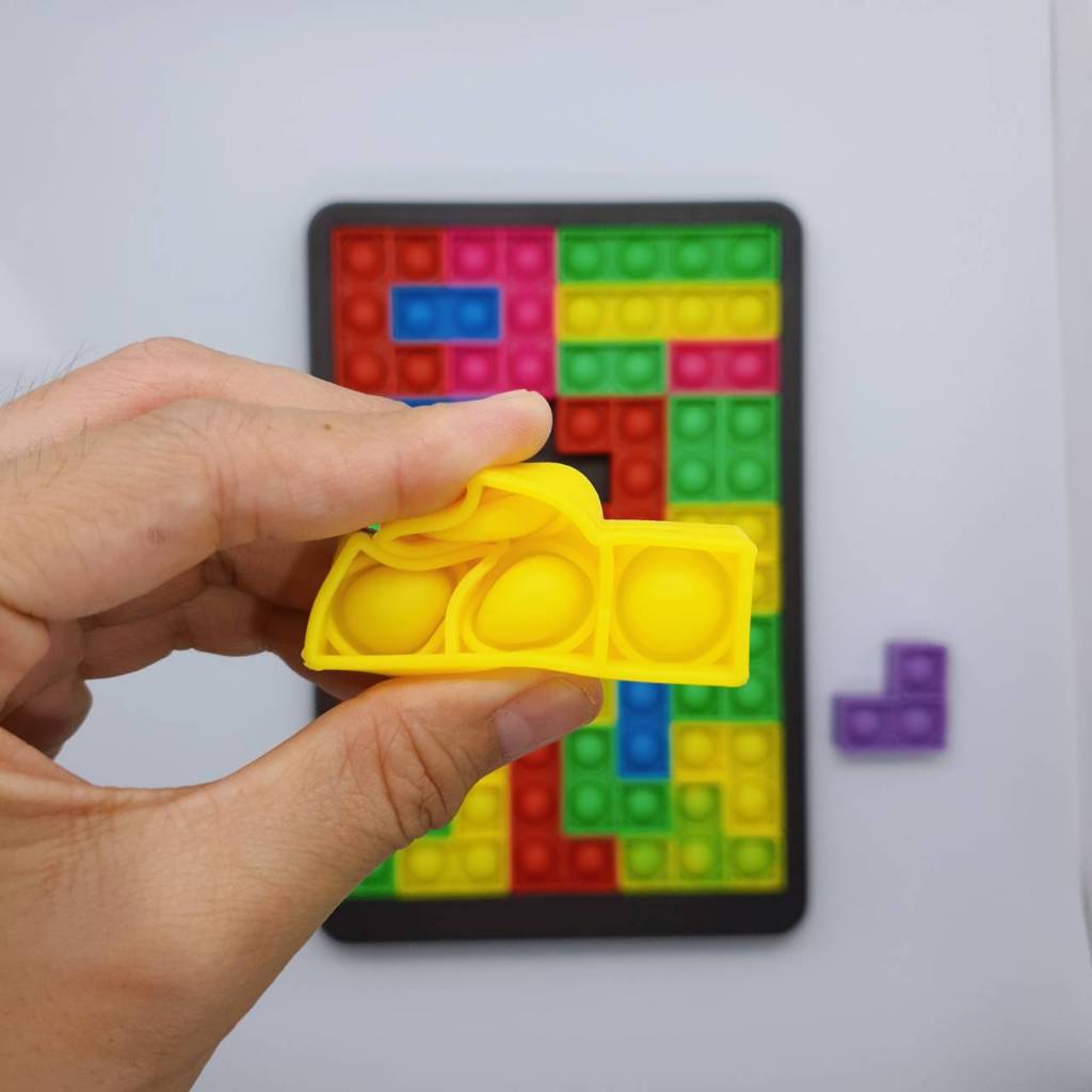 🔥ส่งไว🔥 ของเล่น Pop It ตัวต่อจิ๊กซอว์ Tetris Bubble Fidget Block Puzzle สัมผัสนุ่ม กดได้ ไม่บาดมือ ของเล่นเสริมทักษะ - รูปที่ 4