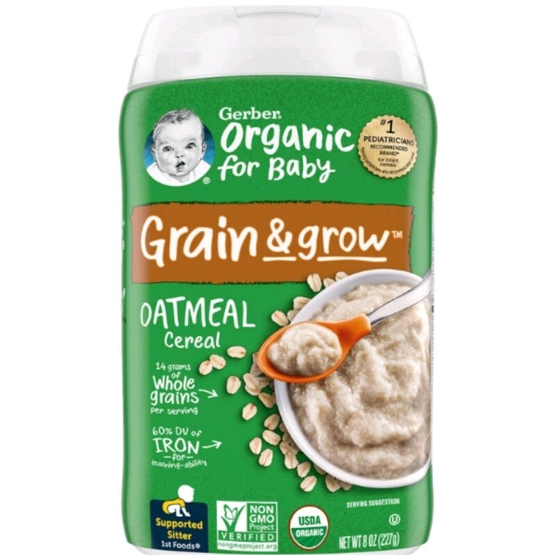 Gerber, Organic Oatmeal Cereal, Sitter, Millet Quinoa, 8 oz (227 g)