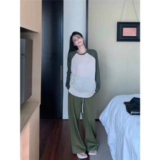 Cicishop(3325)เสื้อแขนยาวสีทูโทน ทรงoversize ใส่สบาย ไม่ควรพลาด เหมาะกับทุกวัย