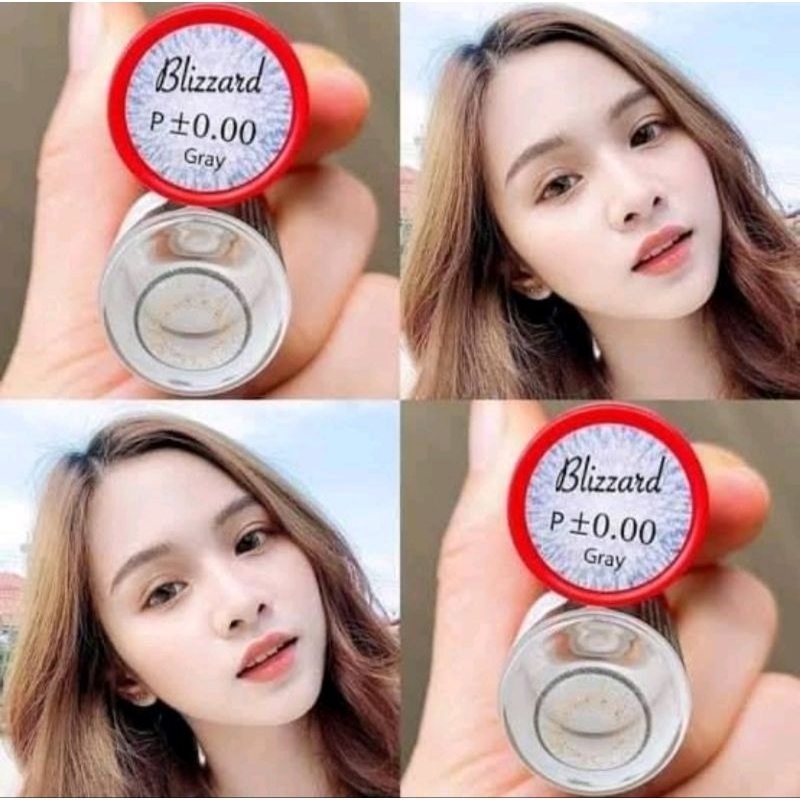 คอนแทคเลนส์ รุ่น Blizzard สีเทา/ตาล Gray/Brown มีสายตาปกติ (0.00) เปลี่ยนแทนทุกเดือน
