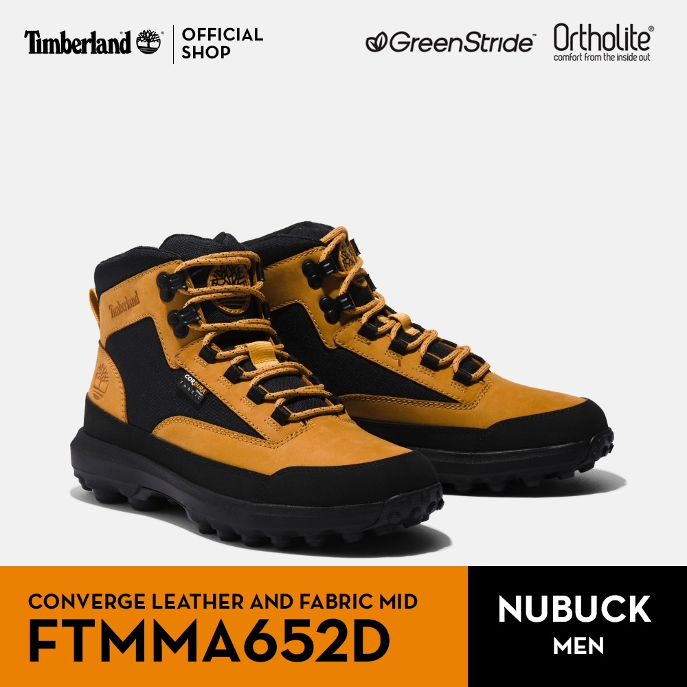 Timberland Men's CONVERGE Leather and Fabric Mid รองเท้าผู้ชาย (FTMMA652D)