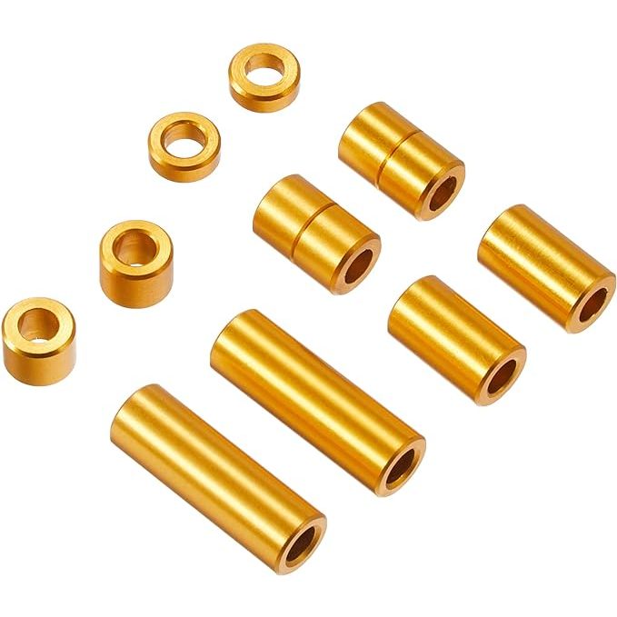 Tamiya Item #95442 – Aluminum Spacer Set (12/6.7/6/3/1.5mm, 2pcs. Each)(Gold)