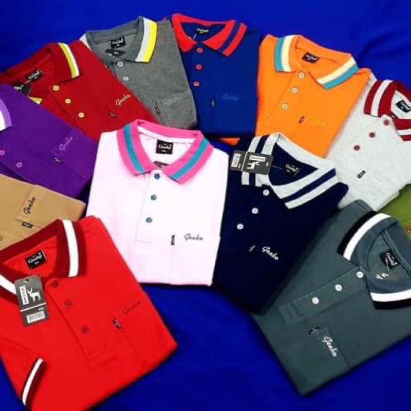 เสื้อโปโลGeekoตรากวาง รุ่นปกขลิบ มีกระเป๋า งานแบรนด์แท้ เนื้อผ้า TC ผ้านิ่มใส่สบาย