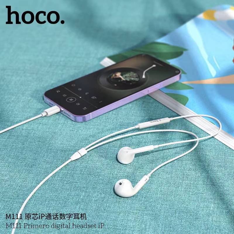 Hoco M111 หูฟัง iOS ไม่ต้องต่อบลูทูธ ไมค์ในตัว มีปุ่มคอนโทรล เพิ่ม-ลดเสียง รับสาย เล่นเพลง