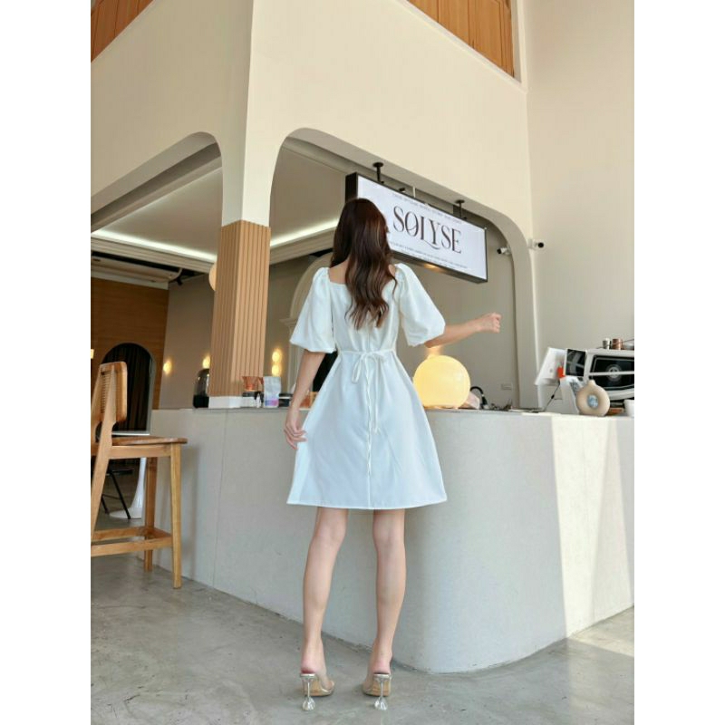 c86 Ballon Dress เดรสแขนบอลลูนผูกเอวป้ายlalarlan - รูปที่ 7