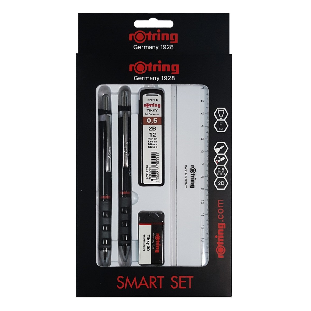 ชุดดินสอกด ROTRING SMART SET 0.5 พร้อมปากกา+ไส้ดินสอ+ยางลบ+ไม้บรรทัด (คละสี)