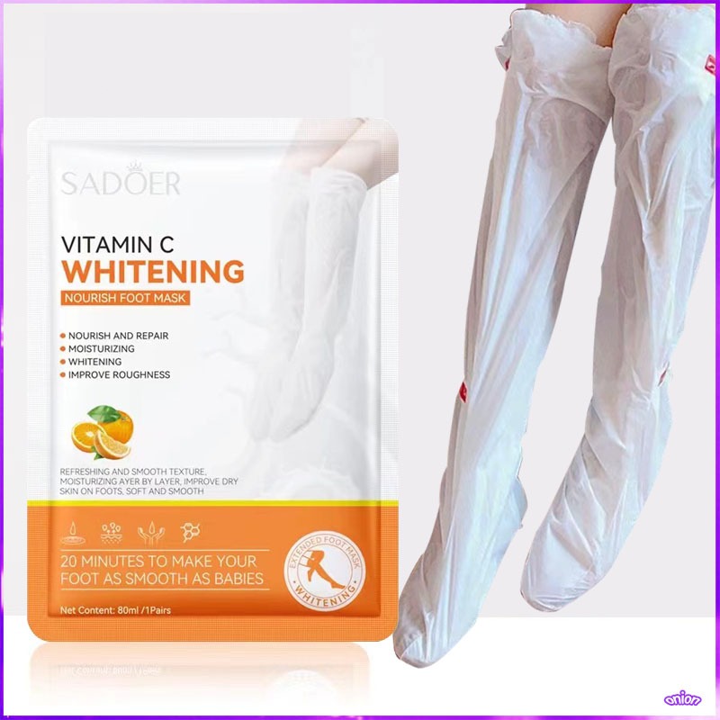 มาส์กเท้า มาส์กขายาว ผลัดเซลล์ผิว บำรุงผิว ผิวนุ่ม ขาขาว ยาว 55 ซม.