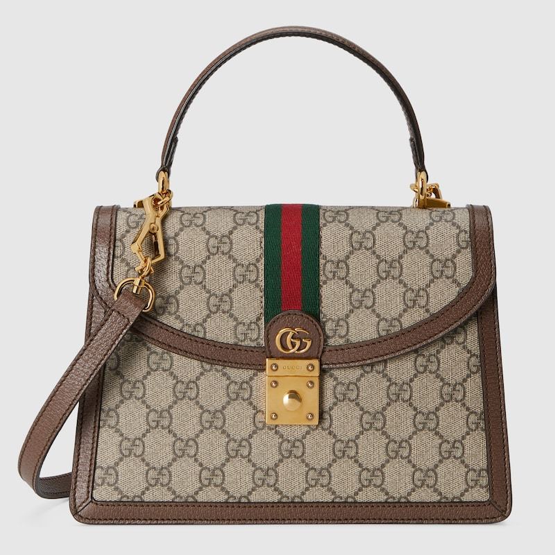 กระเป๋าสะพายกระเป๋าถือคลาสสิกสตรี gucci ใหม่จัดส่งจากฝรั่งเศส/กระเป๋า OPHIDIA SMALL TOP HANDLE BAG WITH WEB