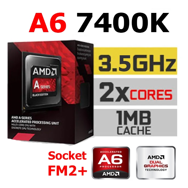 CPU AMD A6 7400K (Socket FM2+) มีการ์ดจอในตัว มือสอง พร้อมส่ง ส่งเร็วมาก!!! [[[แถมซิลิโคนหลอด พร้อมไม้ทา]]]