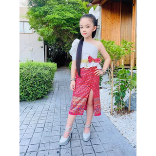 (รหัสKa)ชุดผ้าไทยเด็กผู้หญิง ชุดไทยประยุกต์ ไม่รวมเครื่องประดับ สวมใส่ได้ทันสมัยได้ทุกโอกาส