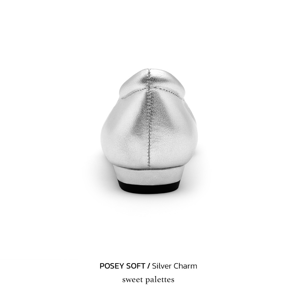 Sweet Palettes รองเท้าหนังแกะ Poesy Soft Silver Charm