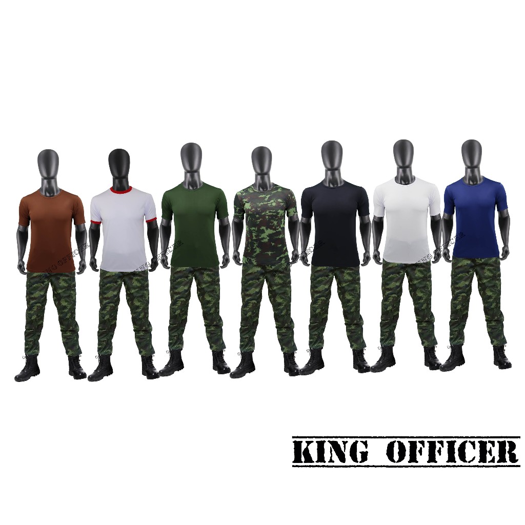 เสื้อยืด เสื้อซับใน ผ้านาโน สำหรับ ข้าราชการ  ทหาร ตำรวจ รด  คอกลม  สีเขียวขี้ม้า ดำ ขาว กรมท่า นำตาล เกรดพรีเมี่ยม