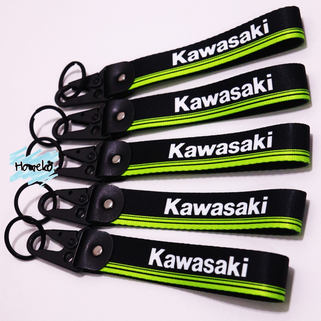 1 ชิ้น พวงกุญแจผ้าซิ่ง พวงสแน็ป ลาย KAWASAKI