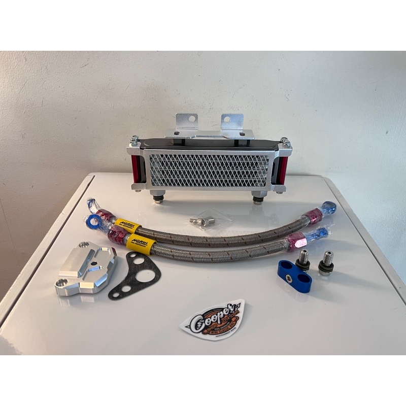 Oil cooler chaly dax monkey ยึดเสื้อสูบ dream wave100 lifan stallions 2 สี