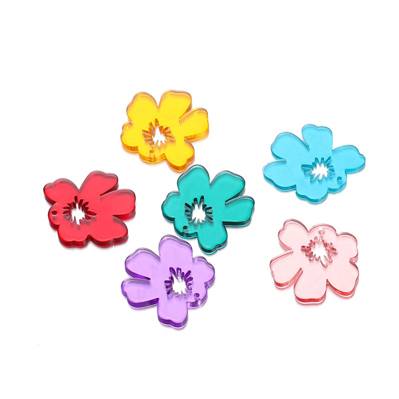 จี้ดอกชบา ขนาด 3x2.9 cm(ราคาสำหรับ1ชิ้น) พร้อมส่ง จากไทย