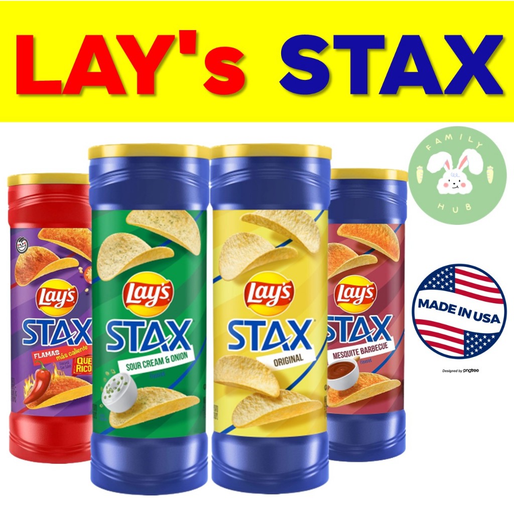 Lay's STAX  USA  เลย์อเมริกา พร้อมส่ง มีให้เลือก 3รสชาติ