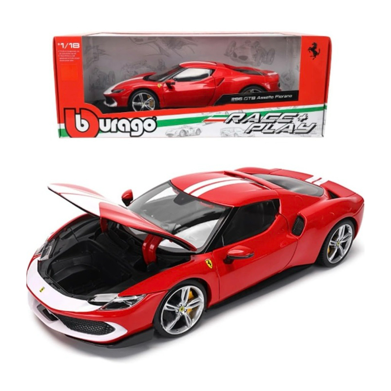 โมเดลรถเหล็ก 1/18 Ferrari Race & Play รุ่น 296 GTB Assetto Fiorano  [Bburago]