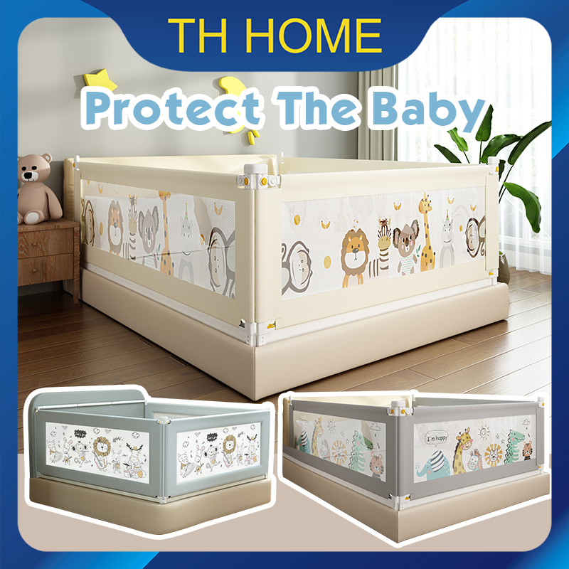 TH HOME พร้อมส่งไทย คอกกั้นเด็ก 6ฟุต ที่กั้นเตียง 5ฟุต กั้นเตียงเด็ก 4ฟุต คอกเด็ก ป้องกันเด็กตกเตียง ที่กั้นเตียงเด็ก