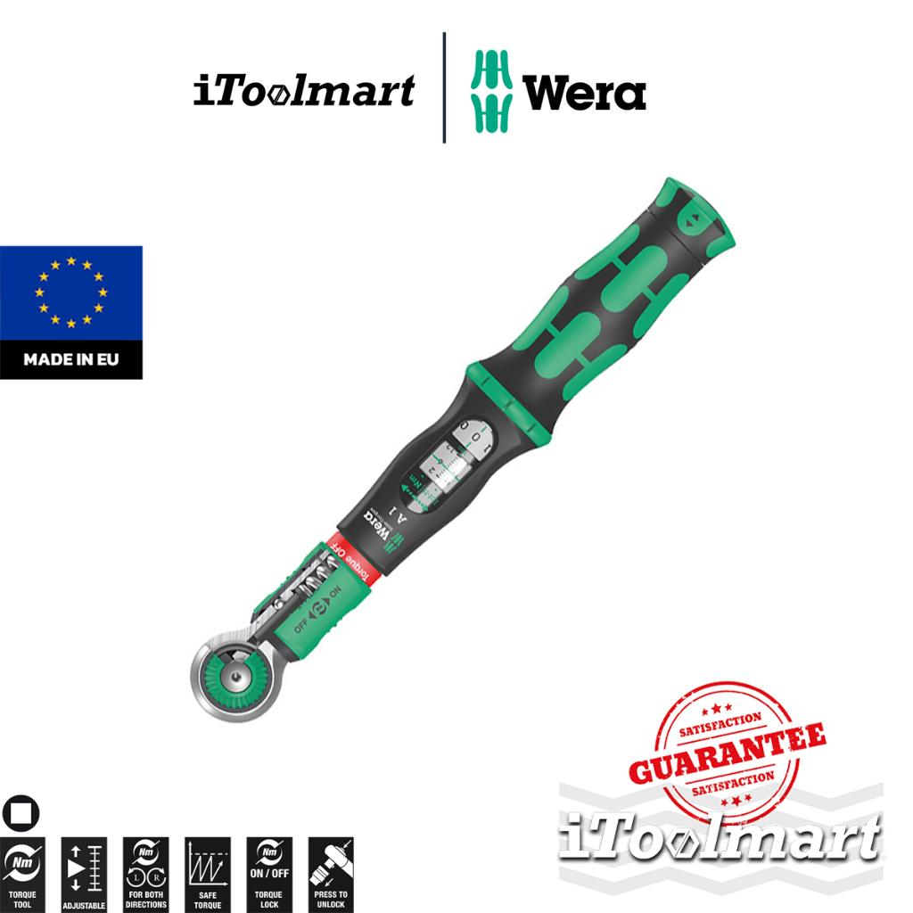 WERA ประแจปอนด์ Safe-Torque A1 1/4 square head 2-12 Nm 05075800001