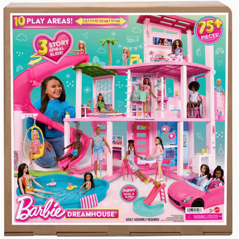 นำเข้า🇺🇸 บ้านตุ๊กตาบาร์บี้แบบในหนัง Barbie Dreamhouse 2023, Pool Party Doll House with 75+ Pieces ราคา 12,900 บาท