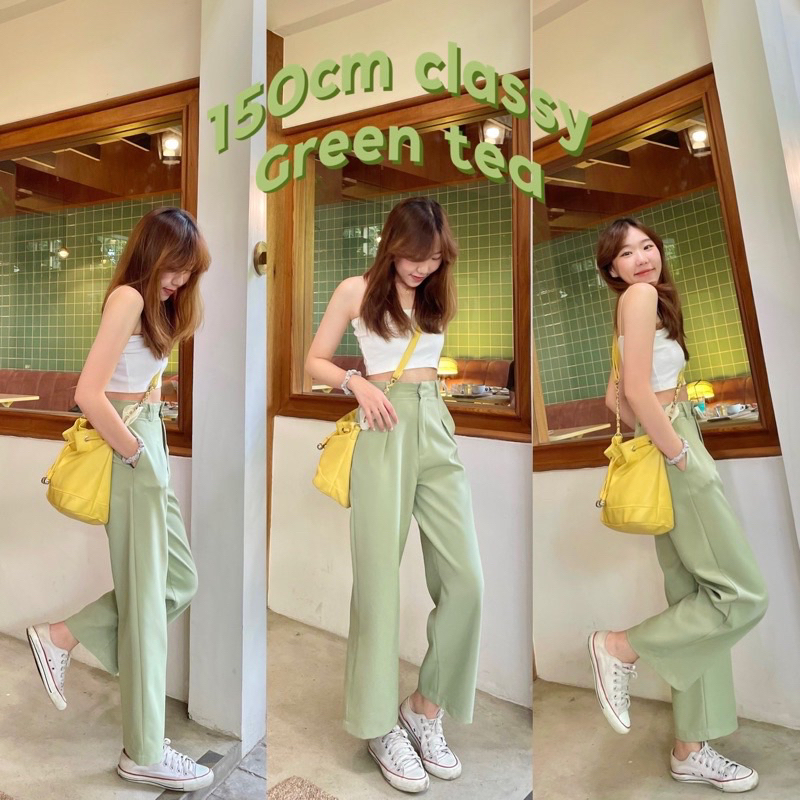 150cm classy กางเกงขายาว กระบอกใหญ่ ผ้านิ่มอยู่ทรง ใส่สบายมาก [playwork.store]