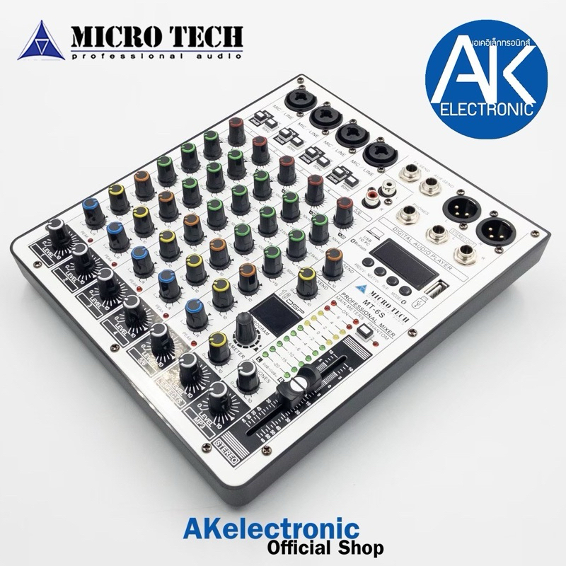 MICROTECH MT-6S mixer 6-Channel มิกเซอร์ 6 ช่อง รุ่นใหม่ รองรับบลูทูธ พร้อมจอแสดงผล ไมโครเทค MT-6S