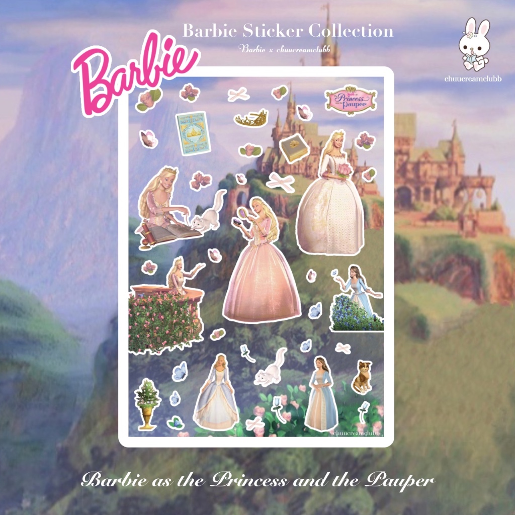 Barbie Sticker Collection สติ๊กเกอร์บาร์บี้ (barbie as the princess and the pauper)