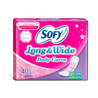 โซฟี ผ้าอนามัย ลองแอนด์ไวด์ บอดี้เคิร์ฟ มีกลิ่นหอม 40 ชิ้น/Sofy Panty Liner Long&Wide Body Curve Sense 40 Pcs.