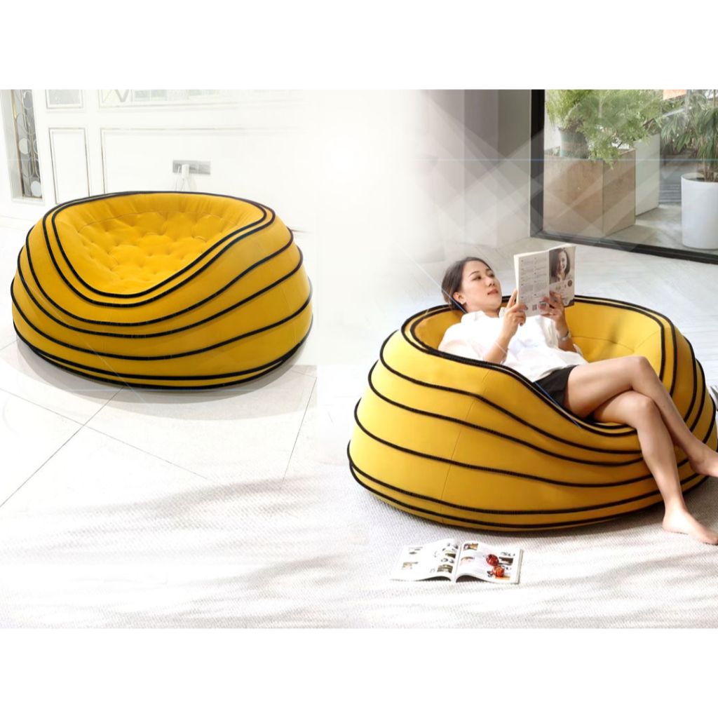 โซฟานั่งเล่นรุ่นBubble Bee ทรงกลม สีเหลืองสไตล์ ICONIC