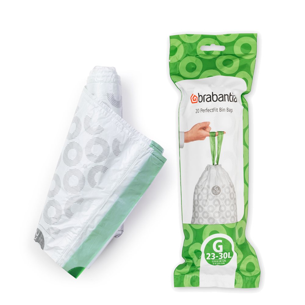 Brabantia ถุงขยะ ขนาด 30ลิตร จำนวน 3 ม้วน(รวม60ใบ) Perfect Fit Bags Code O 30 Litre 3 Rolls 60 Bags