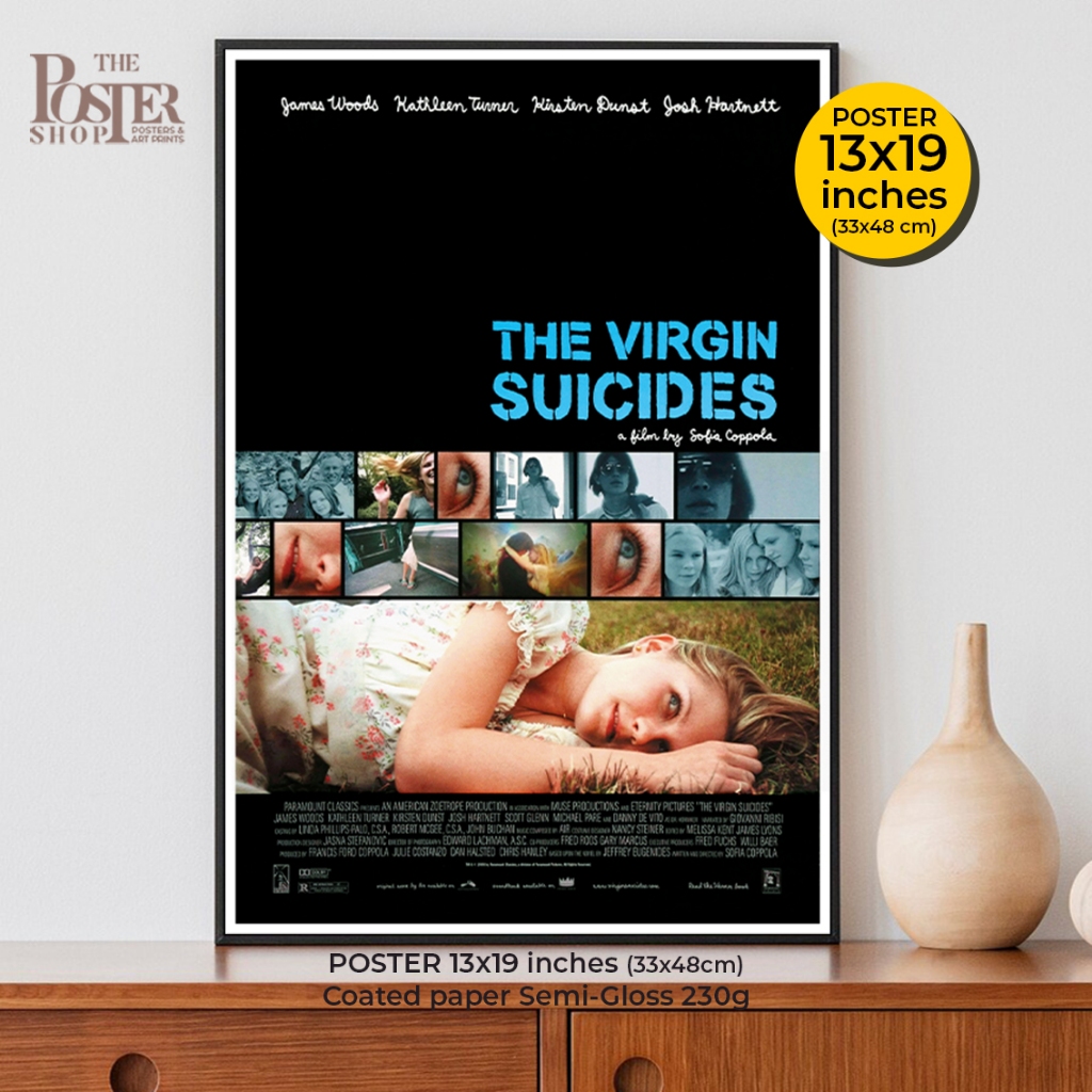 The Virgin Suicides Poster (1999) by Sofia Coppola โศกนาฏกรรมสะท้อนปัญหาวัยรุ่น Kirsten Dunst ภาพขนาด 13x19 นิ้ว