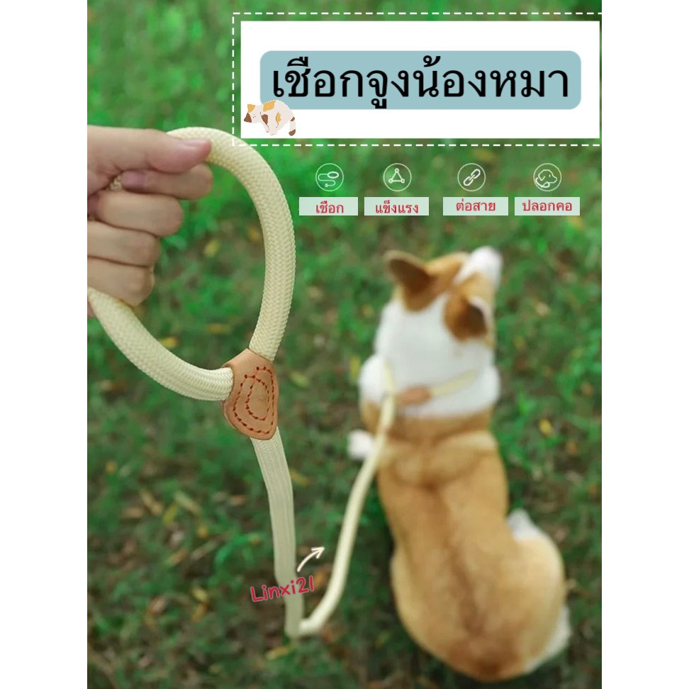 เชือกจูงสัตว์เลี้ยง สายจูงสุนัข สายจูงหมา เชือกจูงน้องหมาเดินเล่นCC01