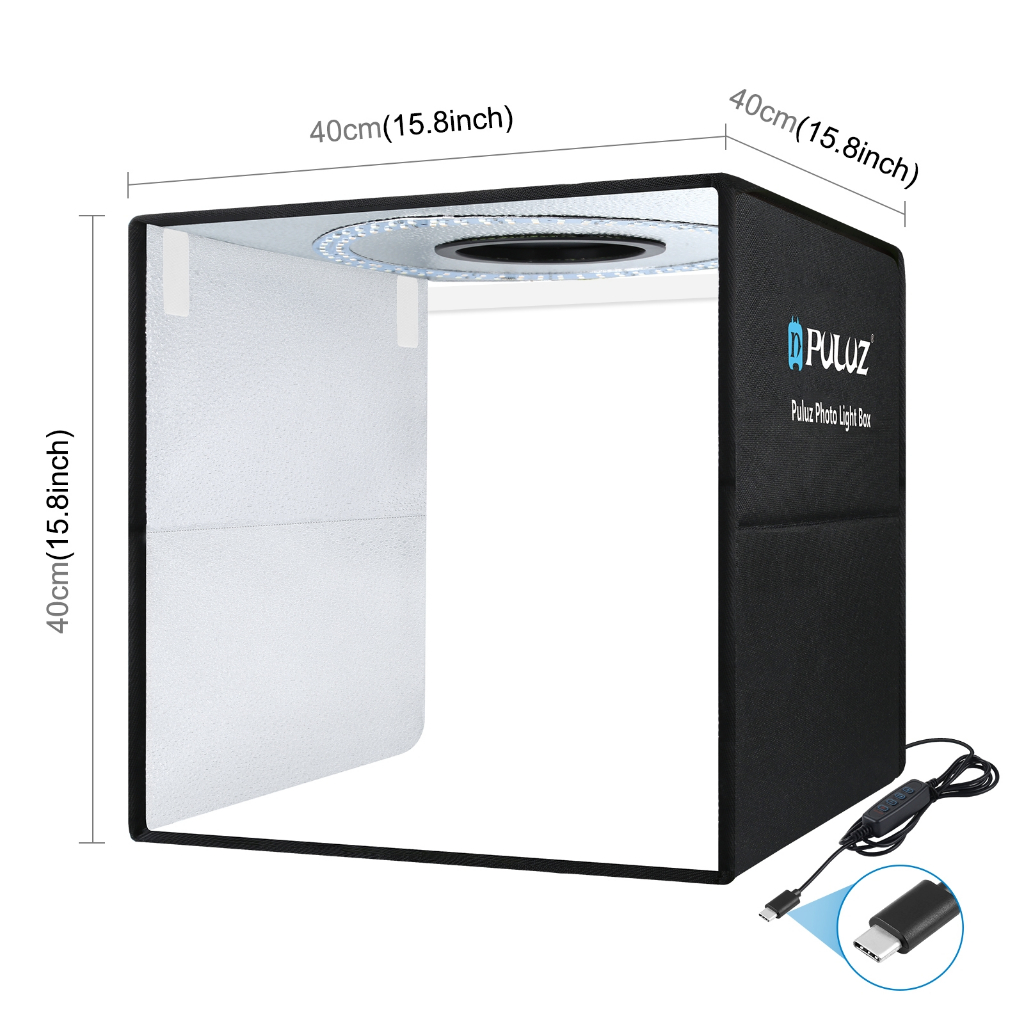PULUZ 40cm Folding Portable Ring Light PD20W Quick Charge USB Photo Lighting Studio Shooting Tent Box with 6 x Color Bac