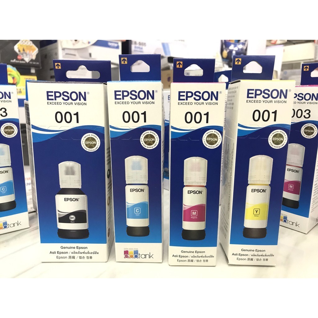 หมึกเติมEPSON  001 T03Y100 BK , EPSON  001 T03Y200 C , EPSON  001 T03Y300 M , EPSON  001 T03Y400 Y  