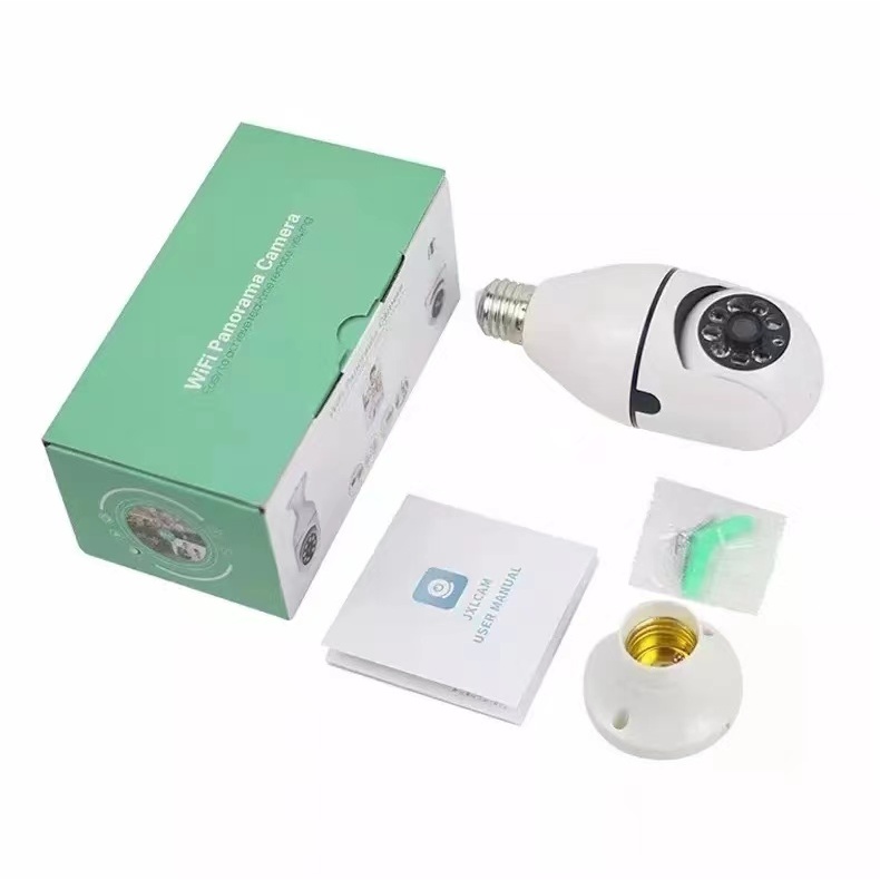 กล้องหลอดไฟ A6 กล้องตรวจสอบระยะไกล WiFi 360 องศาหัวโคมไฟสีความละเอียดสูงบ้านอัจฉริยะ