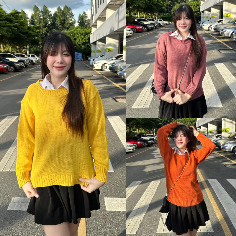 SpinnyHouse เสื้อกันหนาว ผ้าไหมพรม ต้อนรับลมหนาว ใส่กันแดดกันลม รุ่น ป้ายฟ้า B-049-3-A