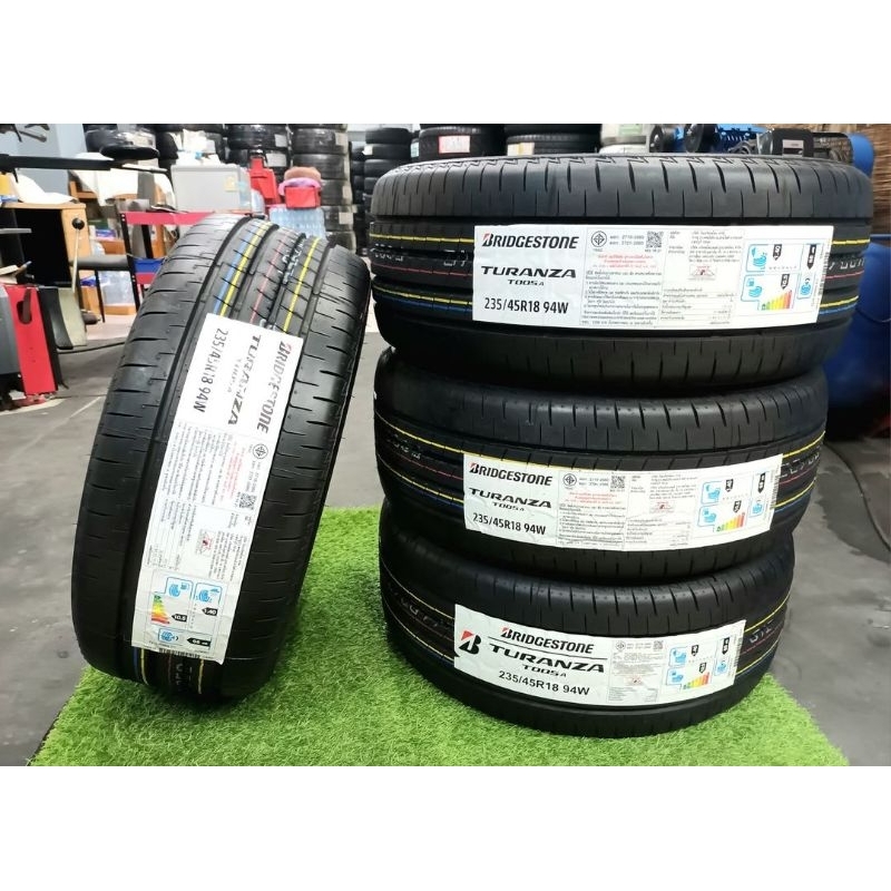 ยางใหม่ค้างปี 235/45R18 Bridgestone Turanza T005a ผลิตปลายปี 2023 ประกันบวม 2 ปี จัดส่งฟรี มีบริการต